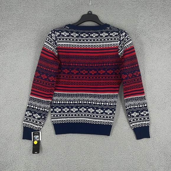 NFL New England Patriots v-neck long sleeve sweater men’s small pullover stretch - Picture 12 of 14